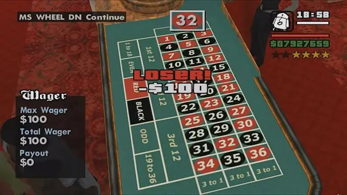 Roulette i GTA San Andreas